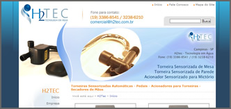 H2Tec - Torneiras Sensorizadas Autom&aacute;ticas - Pedais - Acionadores para Torneiras - Secadores de M&atilde;os